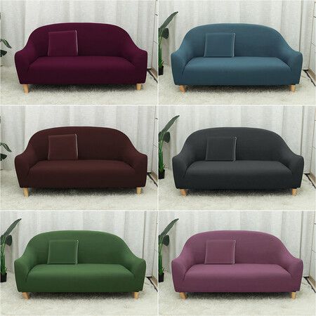 Large Sofa Cover Elastic Polyester Three-Seat Machine-Washable Sofa Cover For Home Office DecorationDark Pink