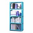 4-Layers Simple Bookshelf Bookcase Folding Storage Shelf for Home OfficeRed