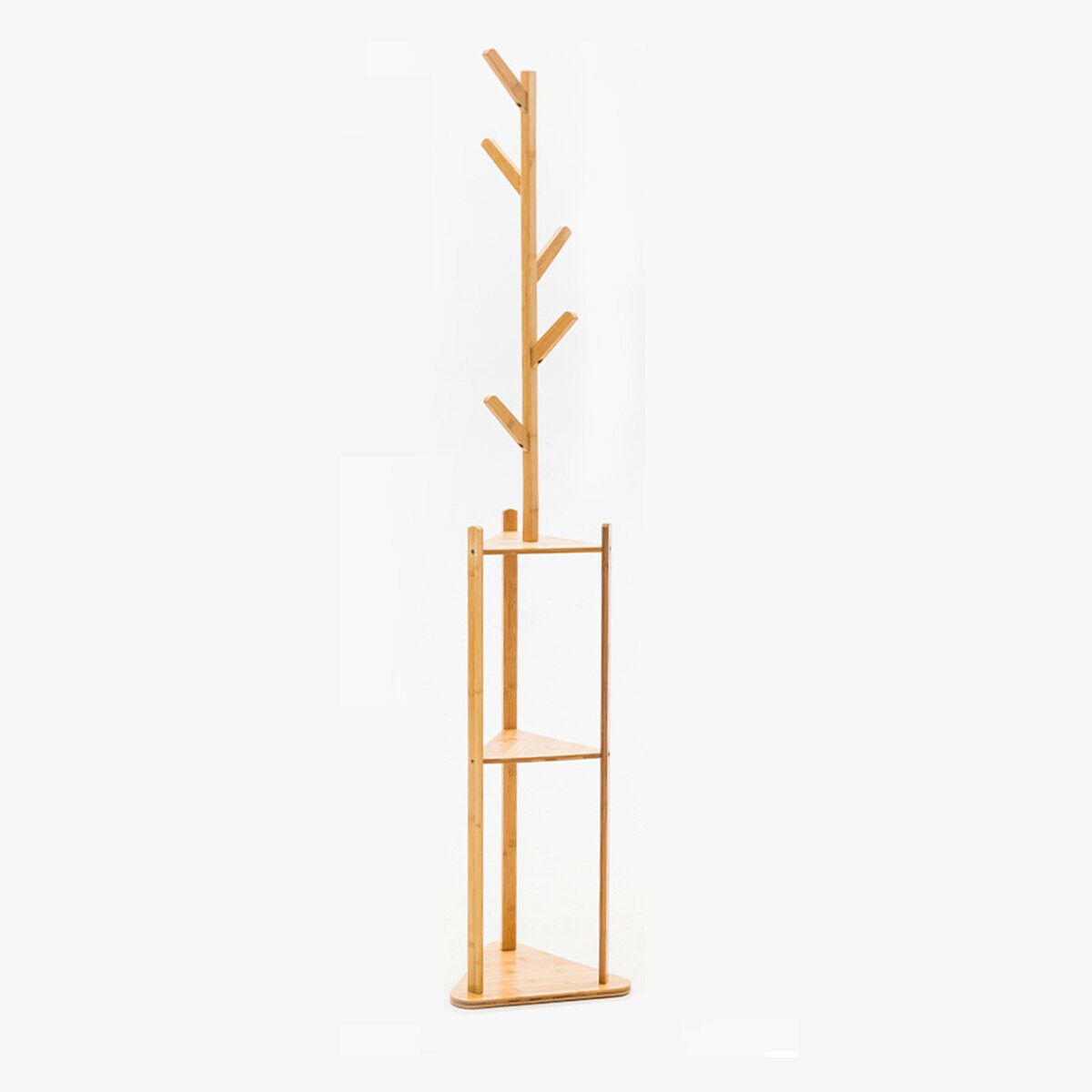 Wooden Garment Coat Clothes Stand Rack Hat Shoe Hanger Holder Shelf OrganizerAPrimary Color