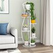 4/5 Tiers Iron Craft Plant Flower Stand Candle Holder Flower Pot Shelf Rack Garden Decor4 LayersWhite