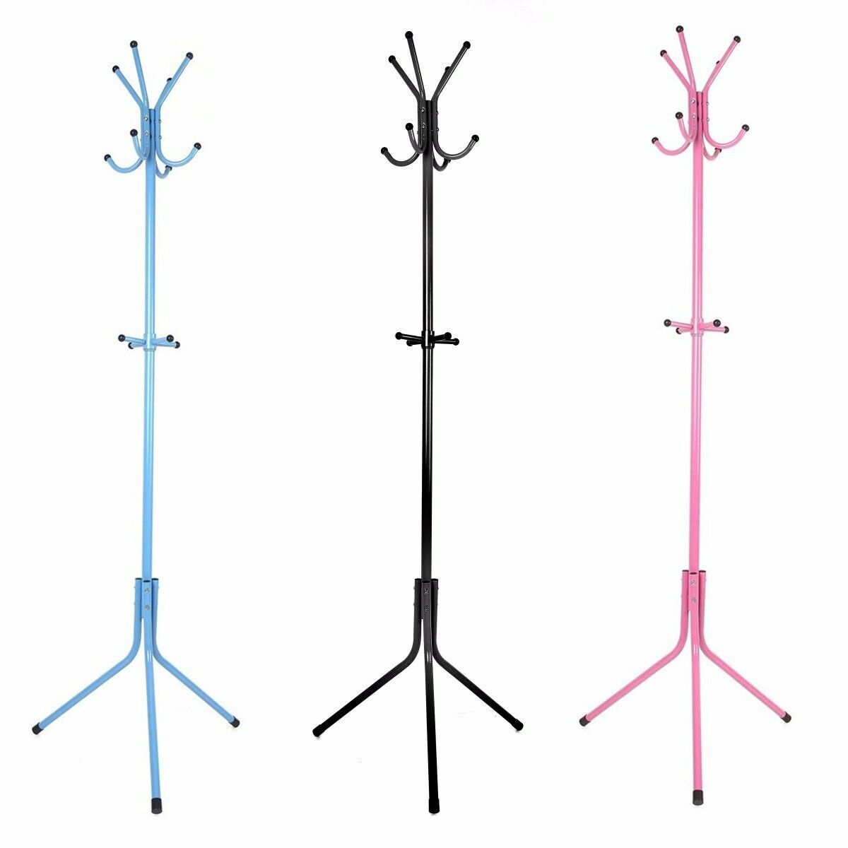 KING DO WAY Coat Rack Hat Rack Metal Purse Display Stand Hall Tree 12 HooksPink