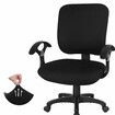 CAVEEN Office Chair Covers 2piece Stretchable Computer Office Chair Cover Universal Chair Seat CoversBlack