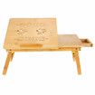 Bamboo Laptop Notebook Bed Desk Table Holder Sofa Tray Cooling Stand With DrawerM