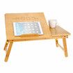 Bamboo Laptop Notebook Bed Desk Table Holder Sofa Tray Cooling Stand With DrawerM