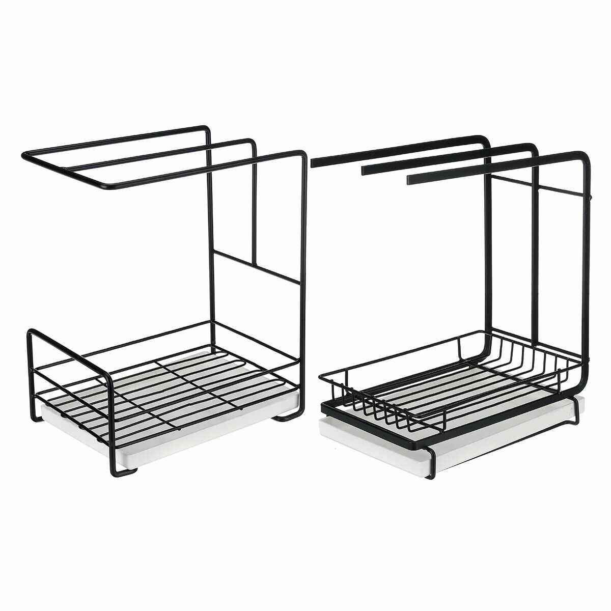 3-IN-1 Kitchen Storage Rack Sponge Rag Holder Drain Tray Stainless ...