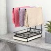 3-IN-1 Kitchen Storage Rack Sponge Rag Holder Drain Tray Stainless Steel Organizer HoldB