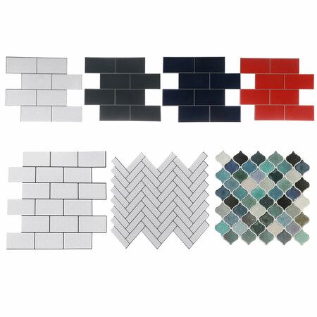 12inch DIY Tile Stickers 3D Brick Wall Self-adhesive Sticker Bathroom Kitchen#6