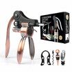 Vino Bottle Opener Rabbit Corkscrew Set 2020 Upgraded Demenades Opener Kit With Foil Cutter Stopper And Extra Spiral Professional Grade Copper