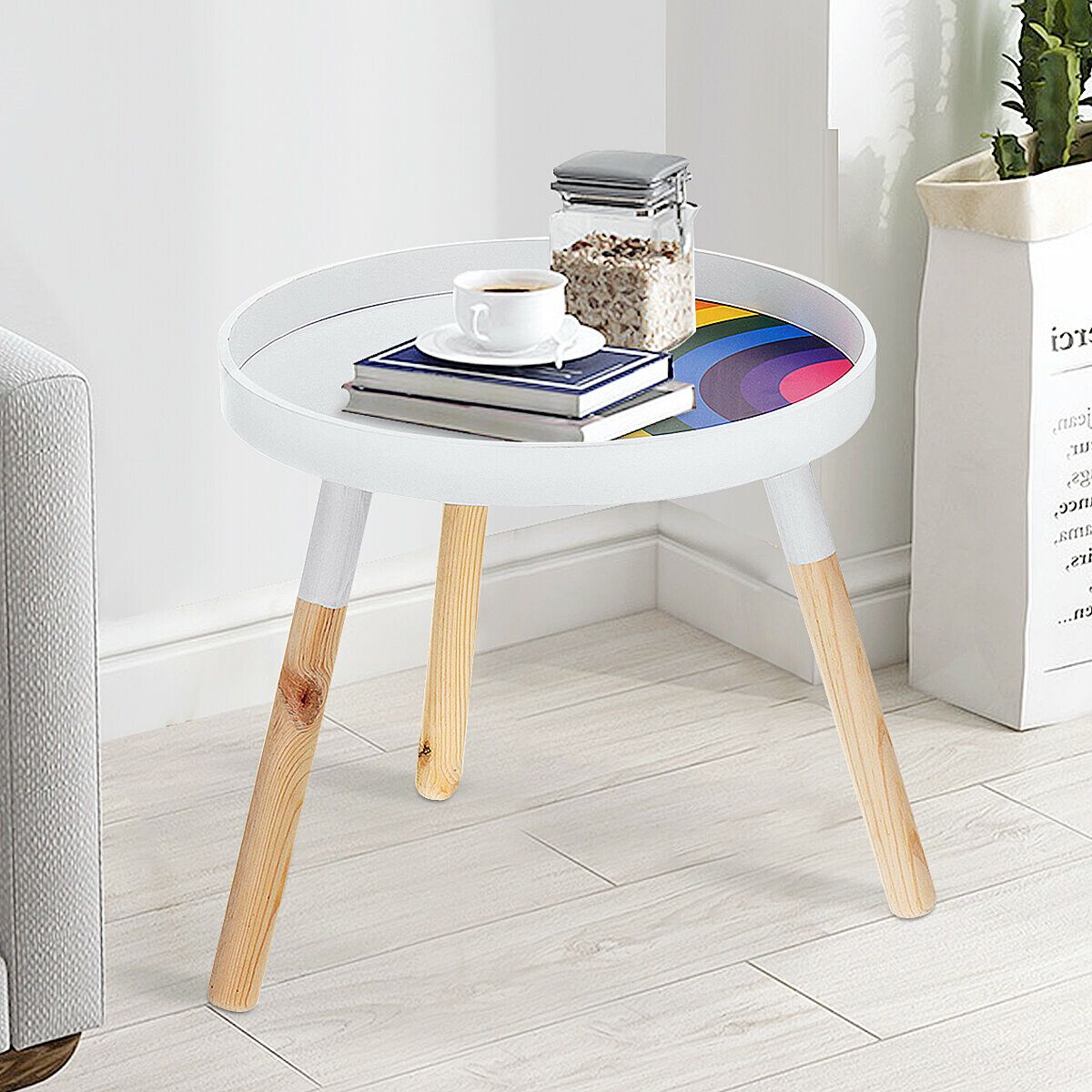 Modern Round Coffee Tea Side Sofa Table Living Room Furniture HomeB