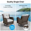 Outdoor Rocking Chair Garden Lounge Furniture 3 Piece Table Setting Swivel Rocking Wicker Sofa Patio Lawn Deck Glider Armchair Seating Set