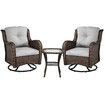 Outdoor Rocking Chair Garden Lounge Furniture 3 Piece Table Setting Swivel Rocking Wicker Sofa Patio Lawn Deck Glider Armchair Seating Set