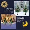 2 Pack Solar Christmas Trees Lights, Outdoor Solar Christmas Decorations, Small Christmas Tree for Outdoor Holiday Pathway Garden Patio Decoration