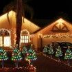 2 Pack Solar Christmas Trees Lights, Outdoor Solar Christmas Decorations, Small Christmas Tree for Outdoor Holiday Pathway Garden Patio Decoration