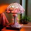 Stained Glass Mushroom Table Lamp, Plant Series Night Light, Art Decor for Bedroom, Living Room, Home Office, Unique Gift Idea