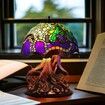 Stained Glass Mushroom Table Lamp, Plant Series Night Light, Art Decor for Bedroom, Living Room, Home Office, Unique Gift Idea