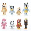 BLUEY Family and Friends Figure 8 Pack, Articulated 2.5 Inch Action Figures, Bingo, Bandit (Dad), Chilli (Mum), Coco, Snickers, Rusty and Muffin Official Collectable Toy