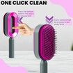 Self Cleaning Hair Brush,3D Air Cushion Massager Brush Airbag Massage Comb Brush, Shaping Comb  Hairdressing Brush (Purple)