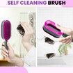 Self Cleaning Hair Brush,3D Air Cushion Massager Brush Airbag Massage Comb Brush, Shaping Comb  Hairdressing Brush (Purple)