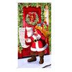 90x200cm Christmas Door Cover Decoration, Santa Door Hanging Banner Funny Xmas Background Santa Claus Backdrop Christmas Party Decorations