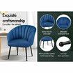 ALFORDSON Velvet Armchair Accent Chair Tub Lounge Sofa Couch Fabric Seat Blue