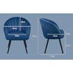 ALFORDSON Velvet Armchair Accent Chair Tub Lounge Sofa Couch Fabric Seat Blue