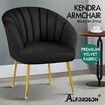 ALFORDSON Armchair Lounge Accent Chair Velvet Sofa Couch Fabric Seat Black