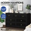 ALFORDSON 7 Chest of Drawers Hamptons Storage Cabinet Dresser Tallboy Black