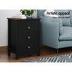 ALFORDSON Bedside Table Hamptons Nightstand Storage Side End 3 Drawers Black