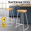 ALFORDSON 4x Bar Stools 75cm Tractor Kitchen Wooden Vintage Chair White