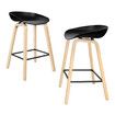 ALFORDSON 2x Kitchen Bar Stools Bar Stool Counter Wooden Chairs Black Wade