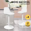 ALFORDSON 4x Bar Stools Kitchen Swivel Chair Leather Gas Lift Philip WHITE