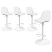 ALFORDSON 4x Bar Stools Kitchen Swivel Chair Leather Gas Lift Philip WHITE