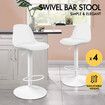 ALFORDSON 4x Bar Stools Kitchen Swivel Chair Leather Gas Lift Philip WHITE