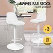 ALFORDSON 2x Bar Stools Kitchen Swivel Chair Leather Gas Lift Philip WHITE