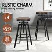 ALFORDSON 4x Bar Stool Retro Kitchen Vintage Chair Industrial Rustic Ezra