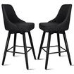 ALFORDSON 2x Swivel Bar Stools Kitchen Dining Chair Cafe Wooden All Black