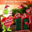 2023 Christmas Grinch Ornaments, 3D Christmas Hanging Ornament, Funny Christmas Tree Decorations (Green)