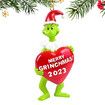 2023 Christmas Grinch Ornaments, 3D Christmas Hanging Ornament, Funny Christmas Tree Decorations (Green)