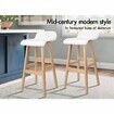 ALFORDSON 4x Wooden Bar Stools Kitchen Dining Chair Leather Samuel WHITE