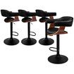 ALFORDSON 4x Wooden Bar Stool Joan Kitchen Swivel Chair Wood Leather Gas Lift