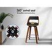 ALFORDSON 2x Swivel Bar Stools Eden Kitchen Dining Chair Wooden Fabric Black