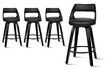 ALFORDSON 4x Swivel Bar Stools Eden Kitchen Wooden Dining Chair ALL BLACK