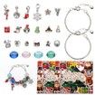 Christmas Advent Calendar Bracelet 24 Days Countdown Making Kit DIY Charm Beads for Kids Christmas Gifts