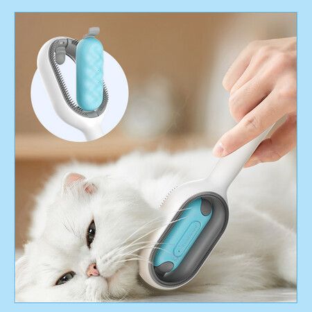 Cat and Dog Brush for Shedding, Pet Grooming Self Cleaning Slicker Brush for Cats & Dogs,Comb for Grooming Long Haire Cats, Rabbits Water Tank (Blue)