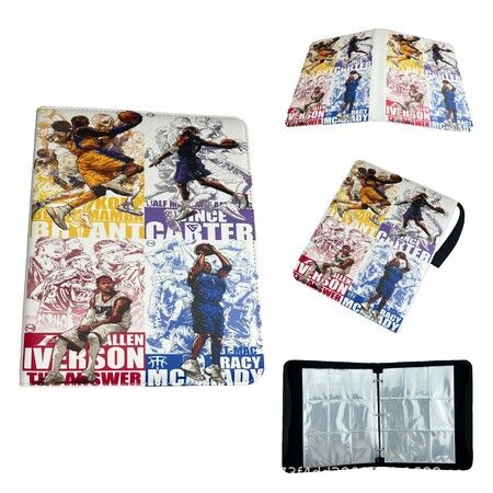 NBA Kobe Bryant TracyMcGrady Allen Iverson Vince Carter Card Binder for Cards Binder 4-Pocket, 400 Pockets Trading Card Games Collection Binder