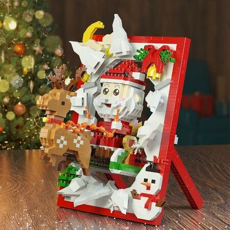 Christmas Building Blocks 1165 Pcs Micro-Particle Santa Claus Building Toys Sets Ideal Birthday Christmas Decorations Gift for Ages 7+