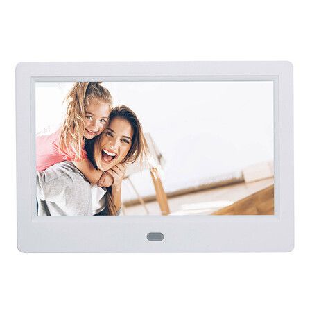 USB Powered Digital Picture Frame 7 Inch Digital Photo Frame, Only Compatible USB Disk and TF card (White)