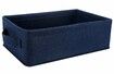 Navy Blue Medium Storage Basket Shelf Low Storage Bin Rectangle Felt Fabric Baskets Storage Bins Organizer Storage Basket