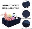 Navy Blue Medium Storage Basket Shelf Low Storage Bin Rectangle Felt Fabric Baskets Storage Bins Organizer Storage Basket