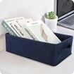 Navy Blue Medium Storage Basket Shelf Low Storage Bin Rectangle Felt Fabric Baskets Storage Bins Organizer Storage Basket